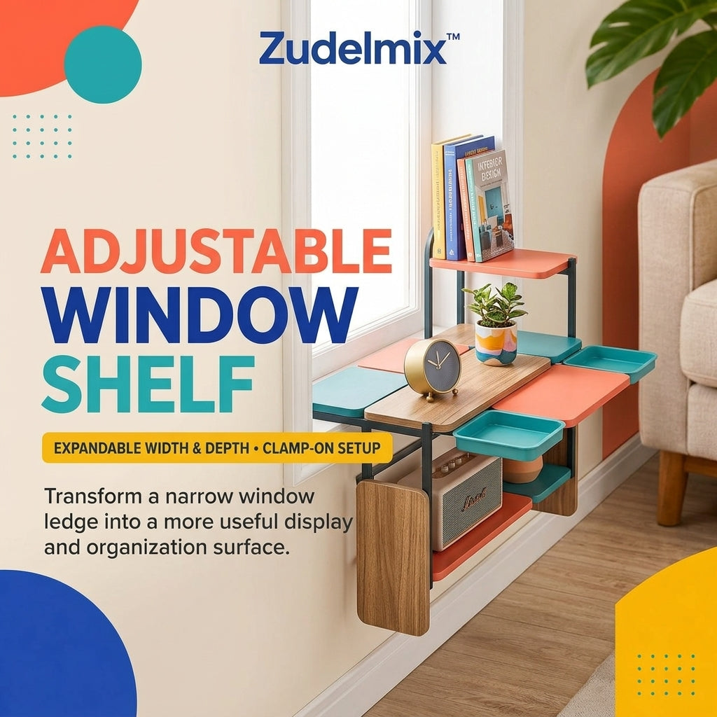 Zudelmix™ Adjustable Window Ledge Extension Shelf