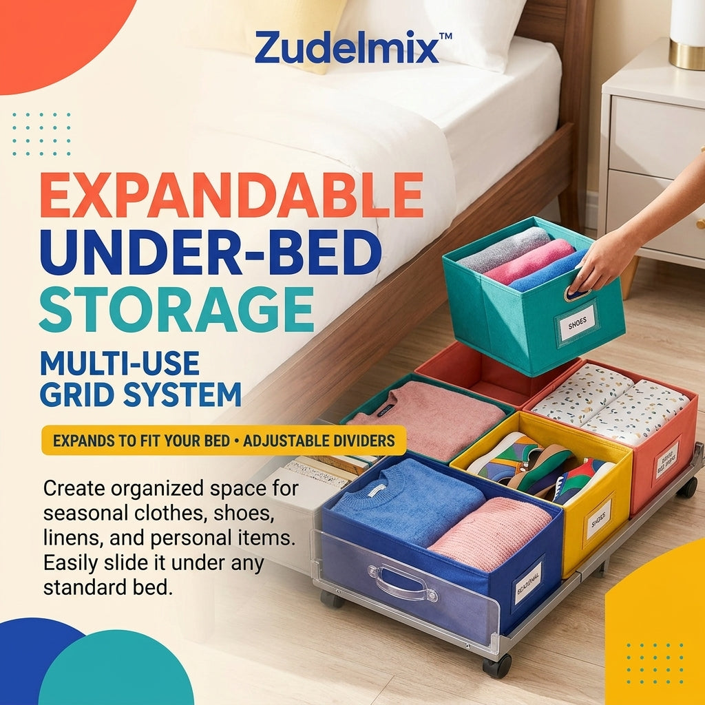 Zudelmix™ Expandable Under-Bed Storage Grid
